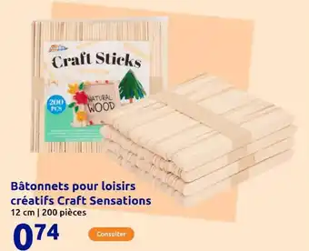 Action Bâtonnets pour loisirs créatifs Craft Sensations 12 cm offre