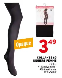 Trafic Collants 60 deniers femme offre