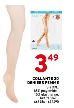 Trafic Collants 20 deniers femme offre