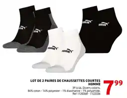 Trafic Lot de 2 paires de chaussettes courtes homme offre