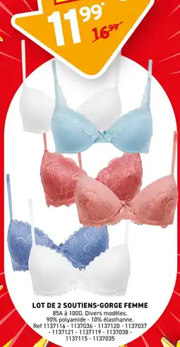 Trafic Lot de 2 soutiens-gorge femme offre