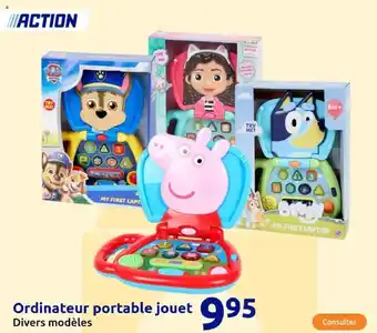 Action Ordinateur portable jouet offre