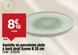 Promocash Assiette en porcelaine plate à bord droit axone offre