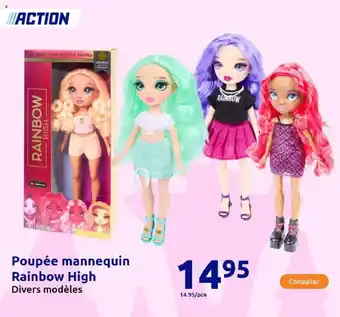 Action Poupée mannequin rainbow high offre