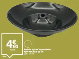 Promocash Assiette à pâtes en porcelaine noire kaszub offre