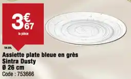 Promocash Assiette plate bleue en grès sintra dusty offre
