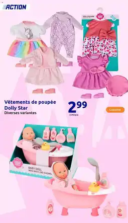 Action Vêtements de poupée Dolly Star offre