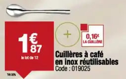 Promocash Cuillères à café en inox réutilisables offre