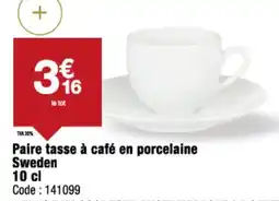 Promocash Paire tasse à café en porcelaine sweden offre