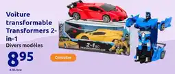 Action Voiture transformable Transformers 2- in-1 offre