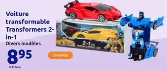Action Voiture transformable transformers 2 in 1 offre