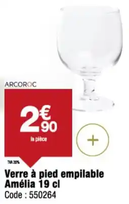Promocash Verre à pied empilable amélia offre