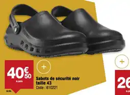 Promocash Sabots de sécurité noir taille 43 offre
