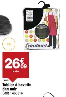 Promocash Tablier à bavette dan noir offre