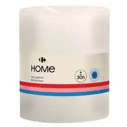 Carrefour CARREFOUR HOME Bougie rustique 8cm blanche offre
