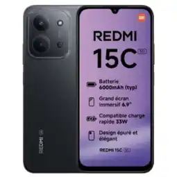 Carrefour XIAOMI Smartphone Redmi 15C 5G noir offre