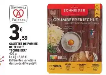 E.Leclerc Schneider - galettes de pomme de terre offre