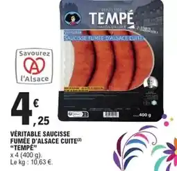 E.Leclerc Tempe - véritable saucisse fumée d'alsace cuite offre