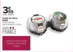 Carrefour Rians - crottin de chèvre offre