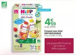 Carrefour Hipp - compote pour bébé offre