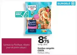 Carrefour Costa - gambas congelés offre