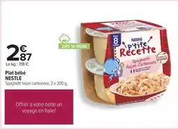 Carrefour Nestlé - plat bébé offre