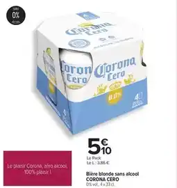 Carrefour Corona - bière blonde sans alcool offre