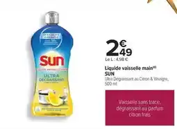 Carrefour Sun - liquide vaisselle main offre