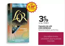 Carrefour L'or - capsules de café espresso offre