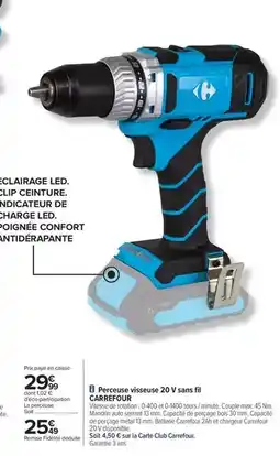Carrefour Carrefour - perceinte visseuse 20 v sans fil offre