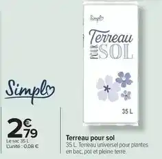 Carrefour Simply - terreau pour sol offre