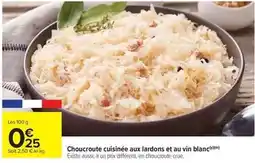 Carrefour Choucroute cuisinée aux lardons et au vin blanc offre