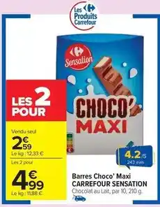 Carrefour Carrefour - barres choco' maxi sensation offre