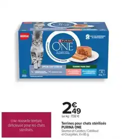 Carrefour Purina - terrines pour chats stérilisés one offre