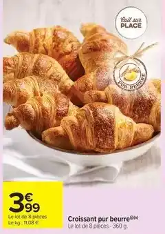 Carrefour Croissants pur beurre offre