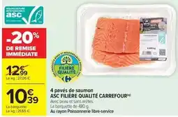 Carrefour Carrefour - 4 pavés de saumon asc filière qualité offre