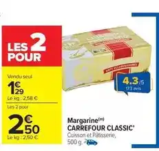 Carrefour Carrefour - margarine classic offre