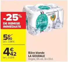 Carrefour La goudale - bière blonde offre