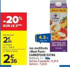 Carrefour Carrefour - jus multifruits maxi pack offre