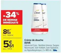 Carrefour Dove - crème de douche offre