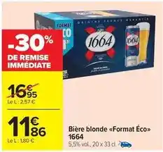 Carrefour 1664 - bière blonde offre