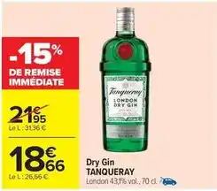 Carrefour Tanqueray - dry gin offre