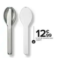 Carrefour Set de couverts avec support offre