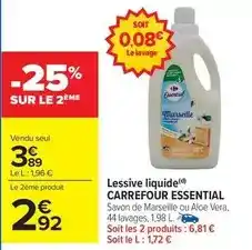 Carrefour Carrefour - lessive liquide essential offre