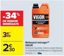 Carrefour Vigor - nettoyant ménager offre