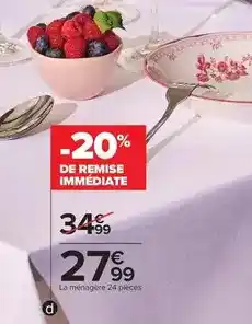 Carrefour Ménagère 24 pièces offre