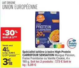 Carrefour Carrefour - spécialité laitière à boire high protein offre