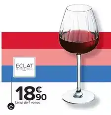 Carrefour Le lot de 4 verres offre