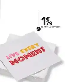 Carrefour Le lot de 20 serviettes offre