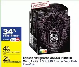 Carrefour Perrier - boisson énergisante offre